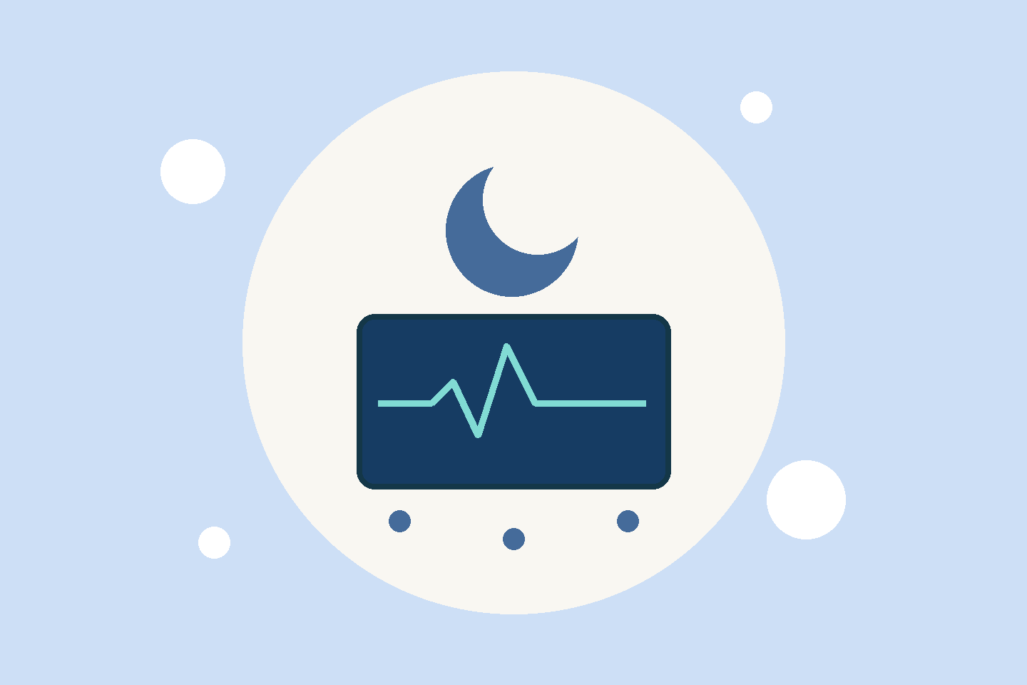 रात के आकाश, ECG तरंग और हृदय जोखिम विश्लेषण का सांकेतिक चित्र — मौलिक सांकेतिक संपादकीय चित्र