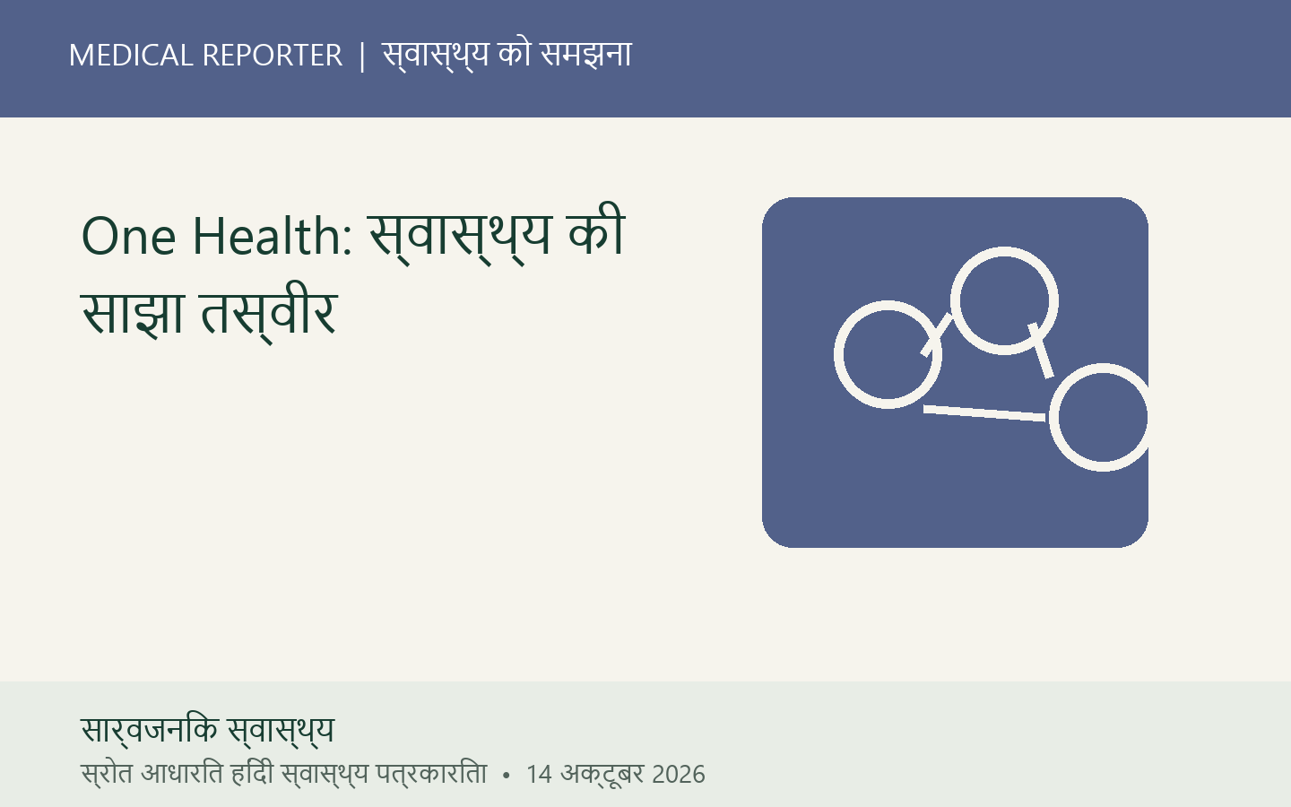 One Health: स्वास्थ्य की साझा तस्वीर
