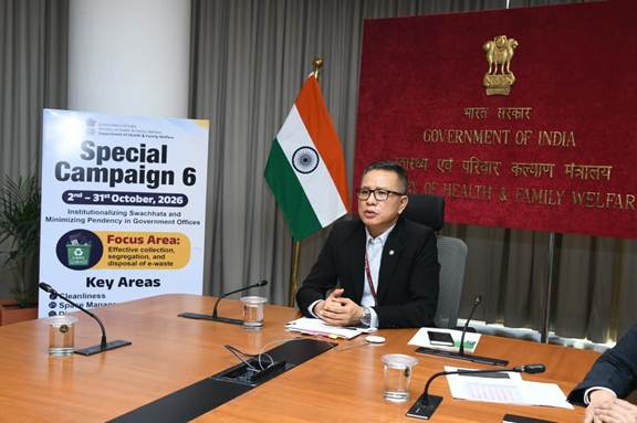 स्वास्थ्य एवं परिवार कल्याण विभाग ने विशेष अभियान 6 के मध्य प्रगति की समीक्षा की; स्वच्छता, लंबित मामलों के निपटान और कुशल अभिलेख प्रबंधन पर विशेष ध्यान दिया गया — इसी स्रोत की तस्वीर या इन्फोग्राफिक। सौजन्य: Press Information Bureau।